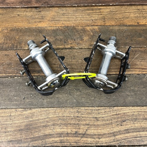 Vintage Campagnolo Record Pedals 1037 1037A Pair 9/16 Patent Italy Black Eroica - Picture 8 of 16