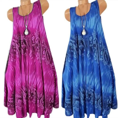 Sleeveless Beach Sundress Fashion Robe Dress Women Summer Dress  Holiday - Picture 1 of 18
