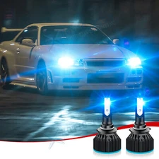 Set High Beam 9005 HB3 60W COB LED Headlight Bulbs Conversion Kit 8000K Ice Blue