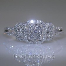Image of 0.50ct F VS Brilliant Cut Diamond Cluster Engagement Ring in 18ct White Gold