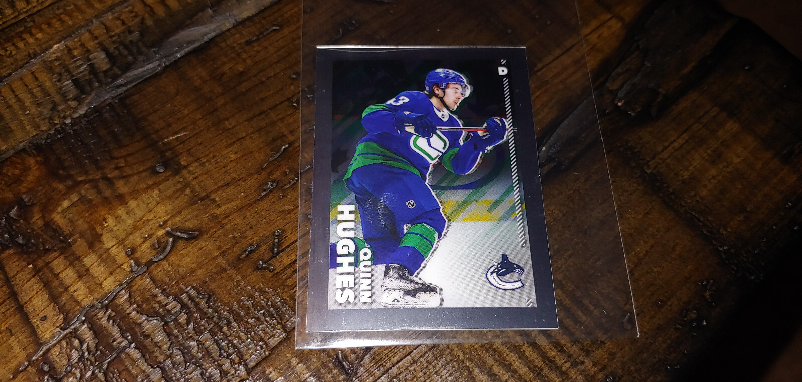 808: Quinn Hughes 2022-23 Topps Chrome NHL Sticker Card #488 Vancouver Canucks