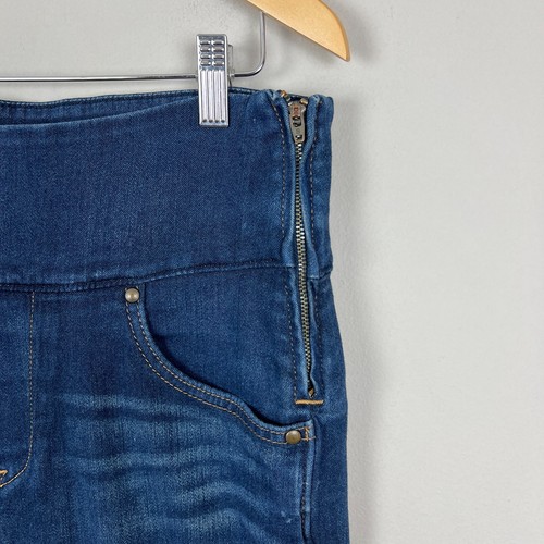 Spanx Signature Skinny Jeans Damen 32 Blau Dark Wash Denim Stretch Side Zip - Bild 7 von 14
