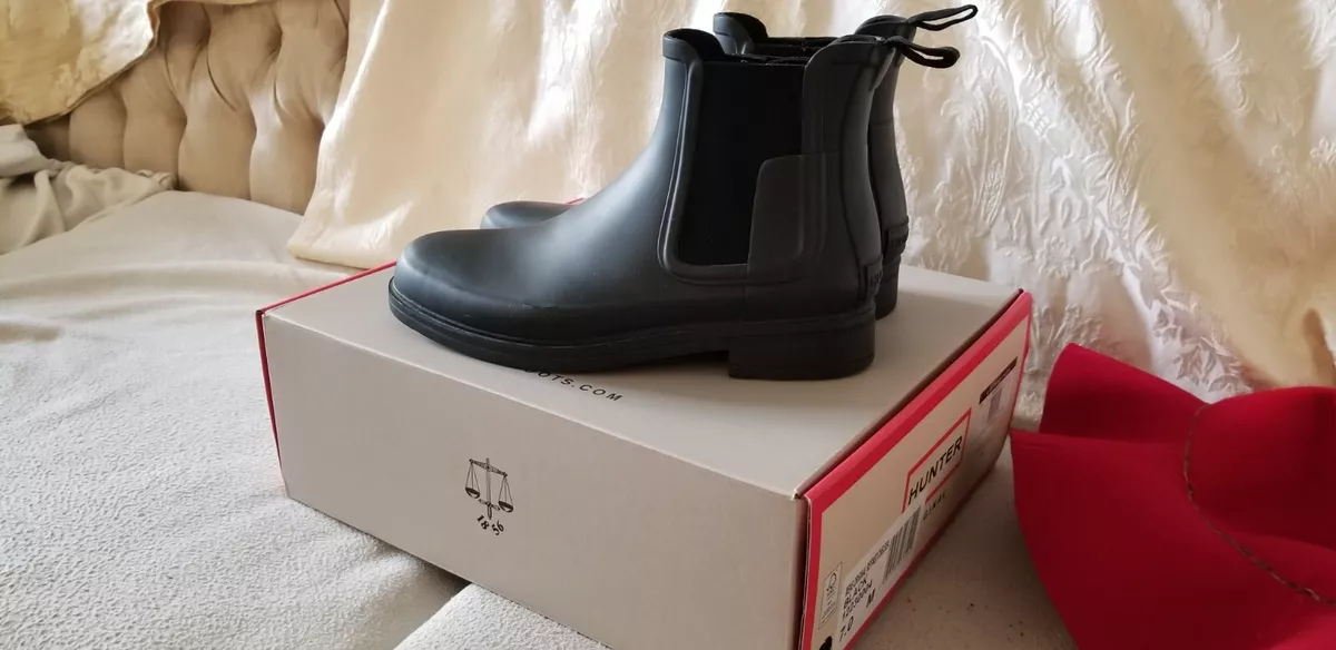 hunter boots rubber black size 7 used eBay