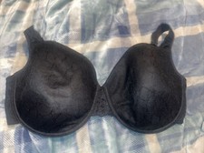 Vintage 90's Frederick's of Hollywood Bra Full Coverage Black Mesh Size 42DDD/F