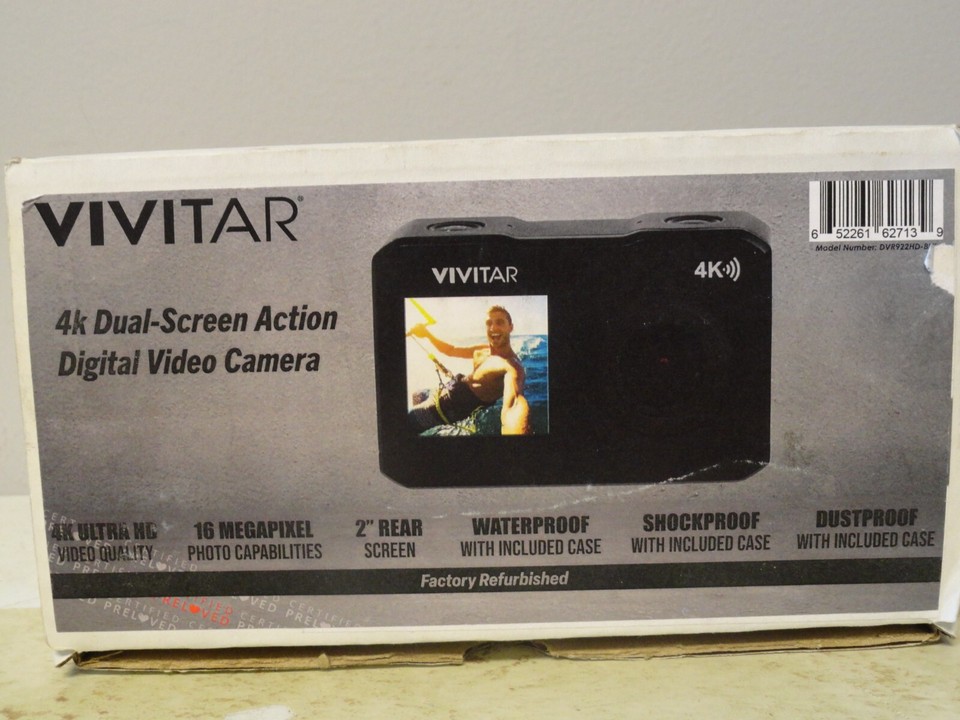 Vivitar DVR922HDBLKWM 360 Degree View 4K Action Camera Wifi Mic Black eBay