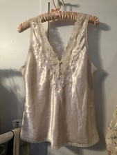 Vintage Pink Shiny Camisole Cami Sm Erika Taylor Tank Top Silky Polyester Lace
