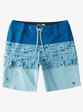 Quiksilver Men's Waterman Angler Triblock 20" Beach Shorts Classic Blue Size 38