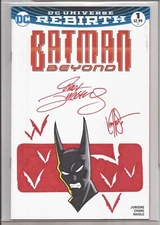 BATMAN BEYOND #1 - BLANK VARIANT SIGNED AND REMARKED BY HAESER & JURGENS W/ COA