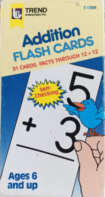 Vintage 1985 TREND Enterprise Inc. Addition Flash Cards T-1569 91 Cards Full Set