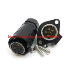 HE20, 6pin Waterproof Connector IP67 Heavy high voltage Power Connector LED Plug