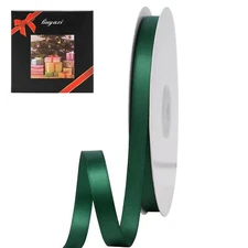 Forest Green Stain Ribbon 1/2" X Continuous 50 Yards Double Faced Fabric Ribb...