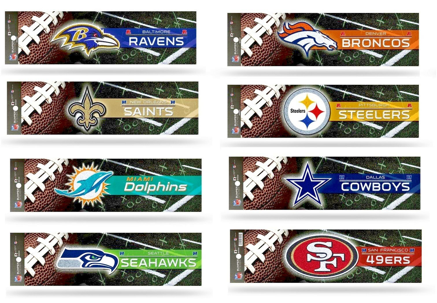NFL BUMPER STICKERS , COLORFUL GLOSSY DESIGNS, ASSORTED TEAMS FROM 1.99 & UP eBay