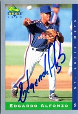 Edgardo Alfonzo signed baseball card (St. Lucie, Mets) 1993 Best Rookie #92