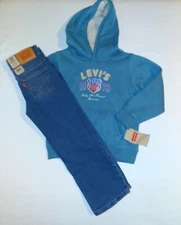 Levi's Boys Toddler 2pc Hooded Sweater & Jean's Set- 5T 