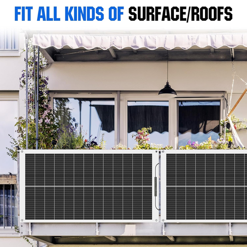 Pannello Solare Flessibile 100W 12V Monocristallino Fotovoltaico per Camper,Roul - Foto 2 di 12