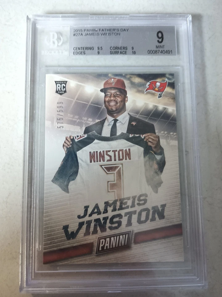 2015 Fathers Day Jameis Winston Rookie Card Numbered 575/599 BGS 9 Mint - Image 2 of 4
