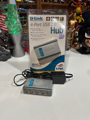 2 -D-Link 4 Port USB 2.0 Hub Fast Charge external Hub DUB-H4 1 New Sealed 1 Used