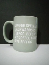 Coffee Spelled Backwards 2021 About Face Designs Regular Sized Coffee Mug 