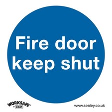 Image of Sealey Mandatory Safety Sign - Fire Door Keep Shut - Rigid Plastic SS1P1