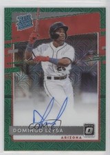 2020 Panini Donruss Optic Green Mojo Prizm 29/99 Domingo Leyba #RRS-DL Auto u6m