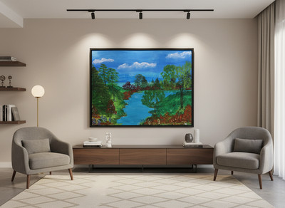 Waterway escape custom hand painted acrylic scenery