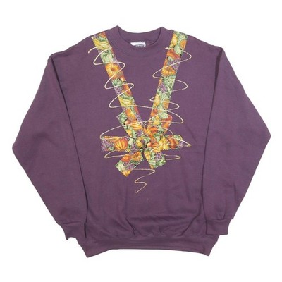 LEE Damen lila Sweatshirt XL Baumwollmischung Rundhals Blumenmuster Relaxed Fit