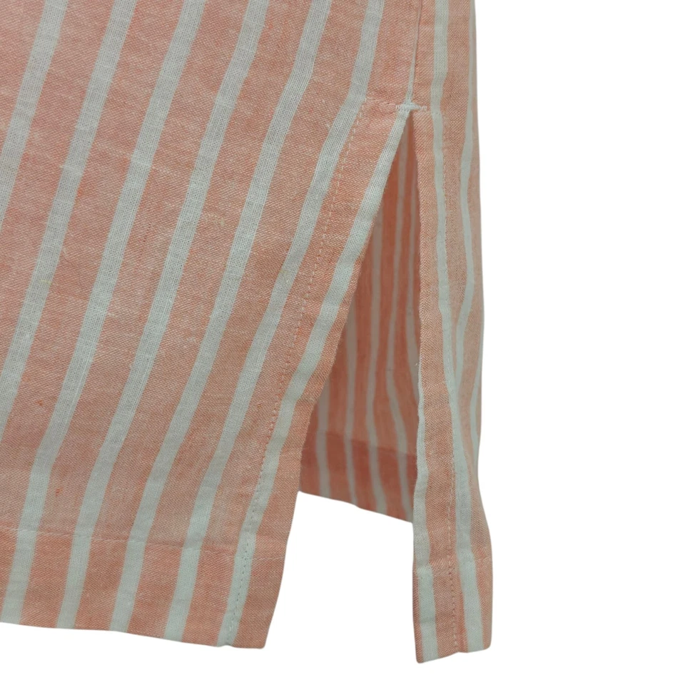 Tommy Bahama Rayas Baja Sudadera con Capucha Top Talla Pequeña Rosa Lino Algodón Playa Verano Foto 4 de 4