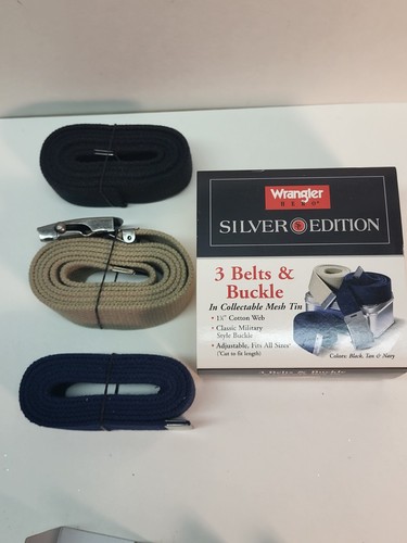 Wrangler Belts Silver Edition Military Style 1 Black/Tan/Navy Belts & 1 Buckle - 第 14/16 張圖片