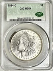 1884 O MORGAN SILVER DOLLAR CACG MS64 GREAT EYE APPEAL