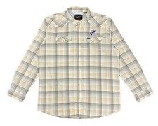 Howler Bros H Bar B Tech Long Sleeve Plaid Shirt Mens Size XL Pearl Snap Yellow