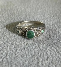 Size 6.5 Sterling Silver 925 Malachite Ring