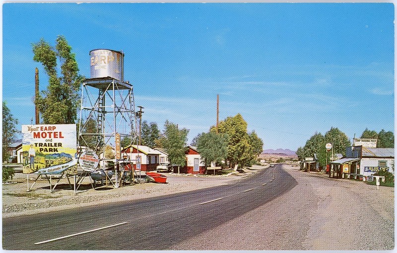 Vintage 1960 Roadside Postcard Wyatt Motel & Trailer Park on Route 62 Earp CA