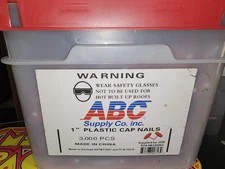 ABC 1" Plastic Cap Roofing Nails - Ring Shank NEW