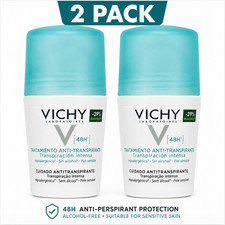 Vichy 48 Hour Anti-Perspirant Roll-On Intense Perspiration Deodorant 50ml 2 Pack