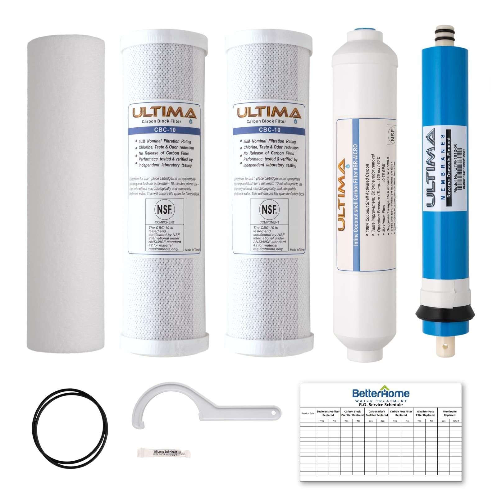 Ultima 7 Stage Universal Under Sink Water Filter Replacement Cartridges