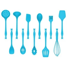 silicone kitchen utensil set, 11 cat shaped kitchen cooking utensil set, cute...
