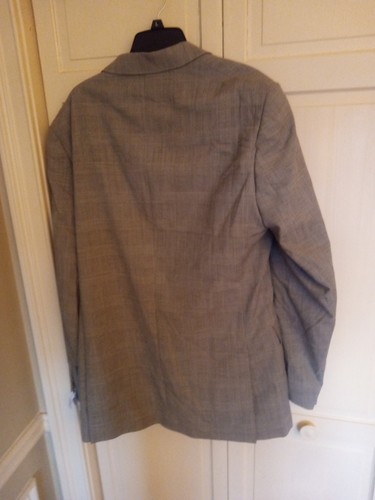 Stafford Mens 44L Smart Tech Wool Stretch Brown Glen Plaid Fit 2 Button Nwt - Picture 7 of 7