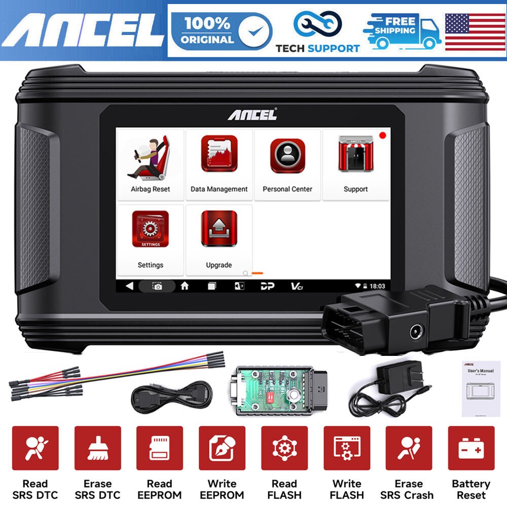 Ancel AR500 Car Scanner OBD2 SRS Crash data Clear Air-bag Module Repair ...