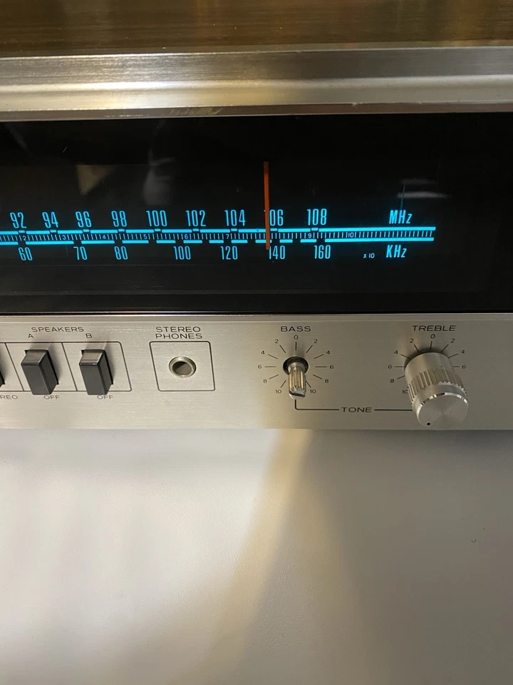 Receptor estéreo Sherwood S-7010 vintage estuche de madera cara cromada retro años 70 HIFI Foto 4 de 4
