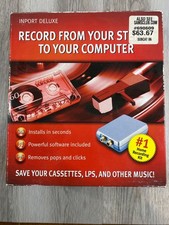 Xitel Inport Deluxe Stereo To PC Audio Cassette Recording Kit Converter Open Box