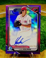 2024 Bowman Draft - Chrome Prospect Autographs Luke Holman #CPA-LH Purple...