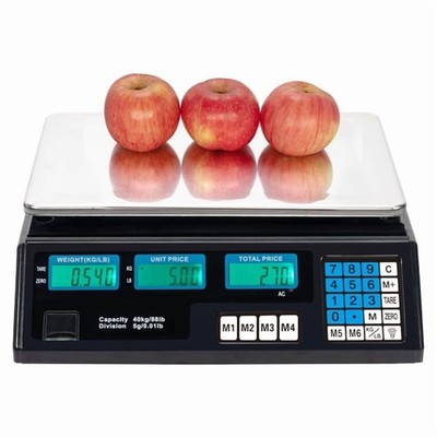 Price Computing Scale-40kg/5g Digital Retail Scale/Backlit LCD,PLU Memory Market