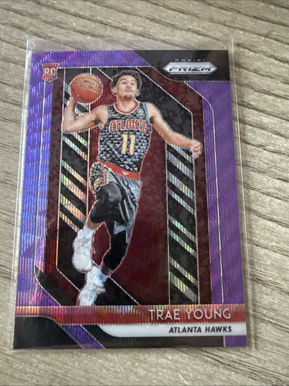 Trae Young 2018-19 Prizm Purple Wave Rookie Refractor RC Mint
