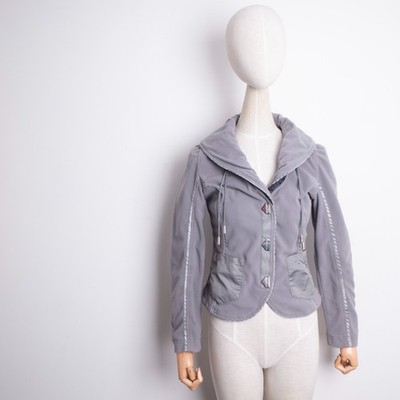 SPORTALM Womens Angelika Luxury Grey Designer Embroidery Fleece Jacket S