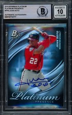 Juan Soto Signed 2019 Bowman Platinum Presence Card PP9 Mets Auto 10 Beckett