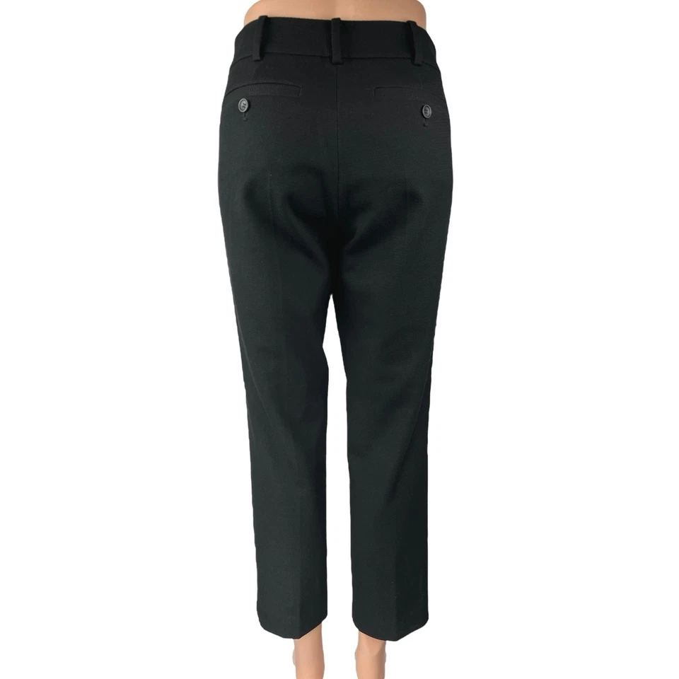 Pantalón de vestir Club Monaco para mujer negro tiro medio recto recortado talla 4 Foto 3 de 4