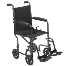 Drive Medical TR37E-SV Lightweight Narrow Folding Transport Wheelchair
