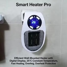 500W Mini Heater Wall Room Ceramic Radiator Warmer + Remote Portable Plug In