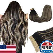 DOORES Black Blonde Balayage Tape-in Human Hair Extensions 16in 20pcs 50g Remy