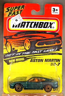 1994 Matchbox #59 Get in the Fast Lane ASTON MARTIN DB-7 Green w/6 Spoke Spiral